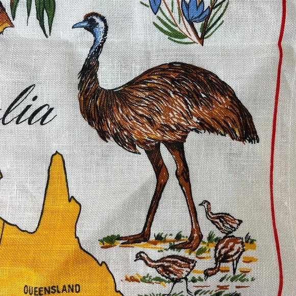 Vintage Map of Australia by HEIL Linen Tea Towel Wall Art Tapestry Linen Koala - Picture 11 of 12